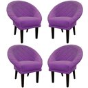 Ver imagem 1 de Kit 4 Cadeiras Sala de Estar Liz Veludo Roxo
