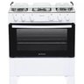 Fogão 5 Bocas Branco com Mesa Inox Atlas Mônaco Plus Bivolt - 1