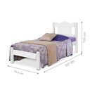 Ver imagem 2 de Cama Solteiro Vila Boreal com Cabeceira MDF Branco Casah
