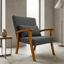 Ver imagem 2 de Kit 2 Poltrona Jade Boucle Almofada Estofada Sala de Estar Moderna Decorativa:chumbo