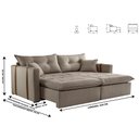 Ver imagem 3 de Sofa Cama e Reclinavel Lisboa 2,20m 04 Lugares Mola Ensacada Txr