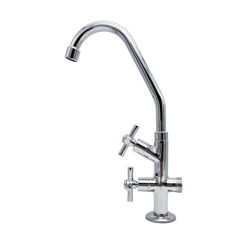 Torneira Tanque Maquina Mesa Bancada Duas Saídas Mangueira Cromada