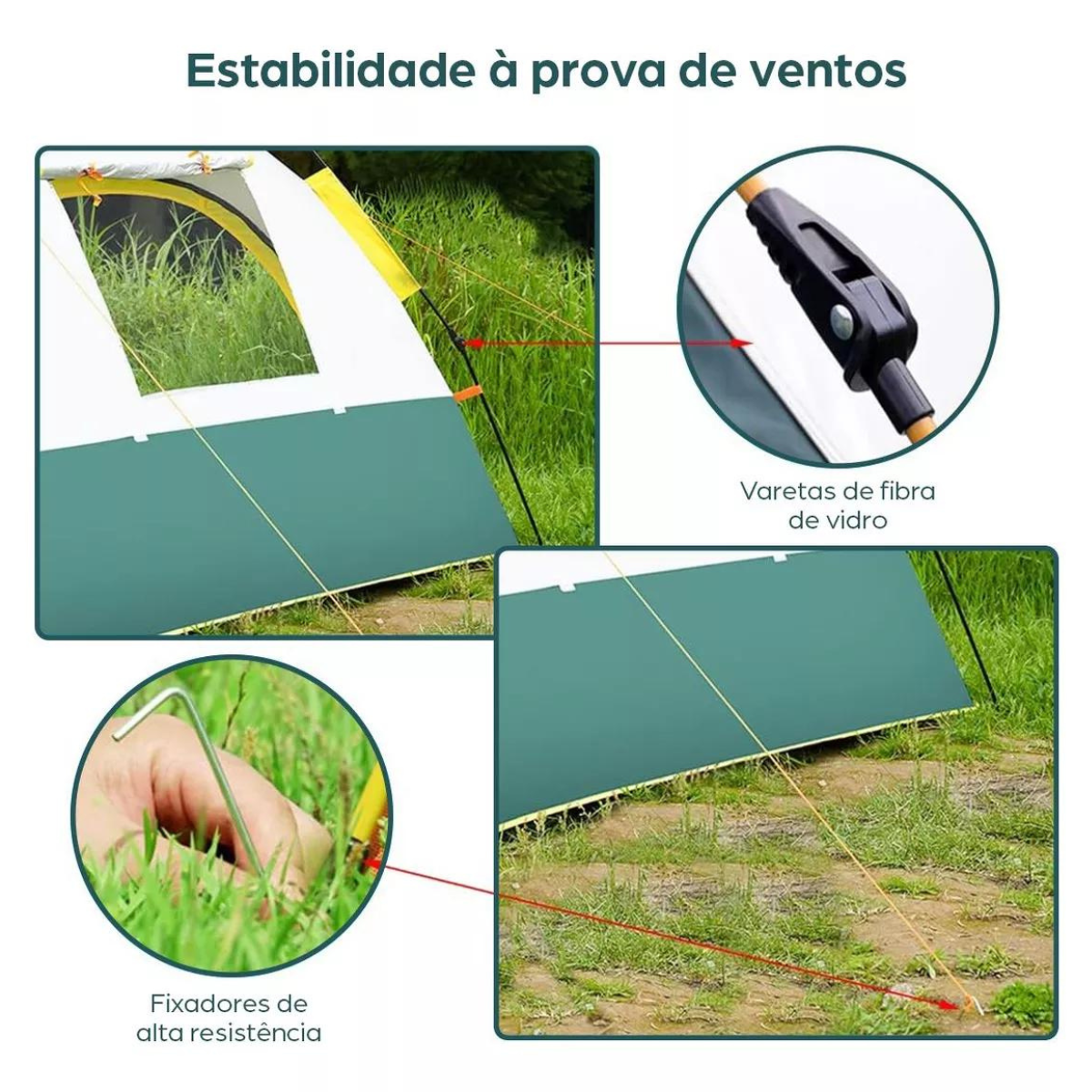 Barraca de Camping 4 Pessoas Deend Impermeável com Bolsa - 7