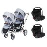 Kit carrinho gêmeos bebê conforto abc design - 1