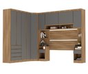 Ver imagem 1 de Guarda Roupa Dormitório Modulado Veneza Casal 1,38 m Canto Luciane M04:Cinza Supremo