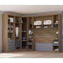 Ver imagem 2 de Guarda Roupa Dormitório Modulado Veneza Casal 1,38 m Canto Luciane M04:Cinza Supremo