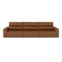 Ver imagem 6 de Sofá Retrátil 5 Lugares 374cm 3 Módulos Nero Usb Couro Caramelo Manchado G52 - Gran Belo