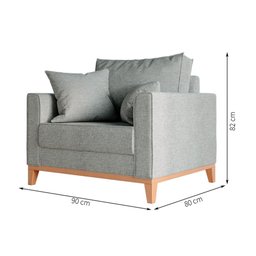 Poltrona Ely Linho Premium Cinza - 5