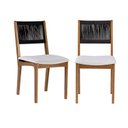 Ver imagem 1 de Kit 2 Cadeiras Sala de Jantar 55 x 45 x 90cm Tune Preto/Verniz Mel/Corda