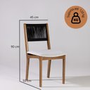 Ver imagem 6 de Kit 2 Cadeiras Sala de Jantar 55 x 45 x 90cm Tune Preto/Verniz Mel/Corda