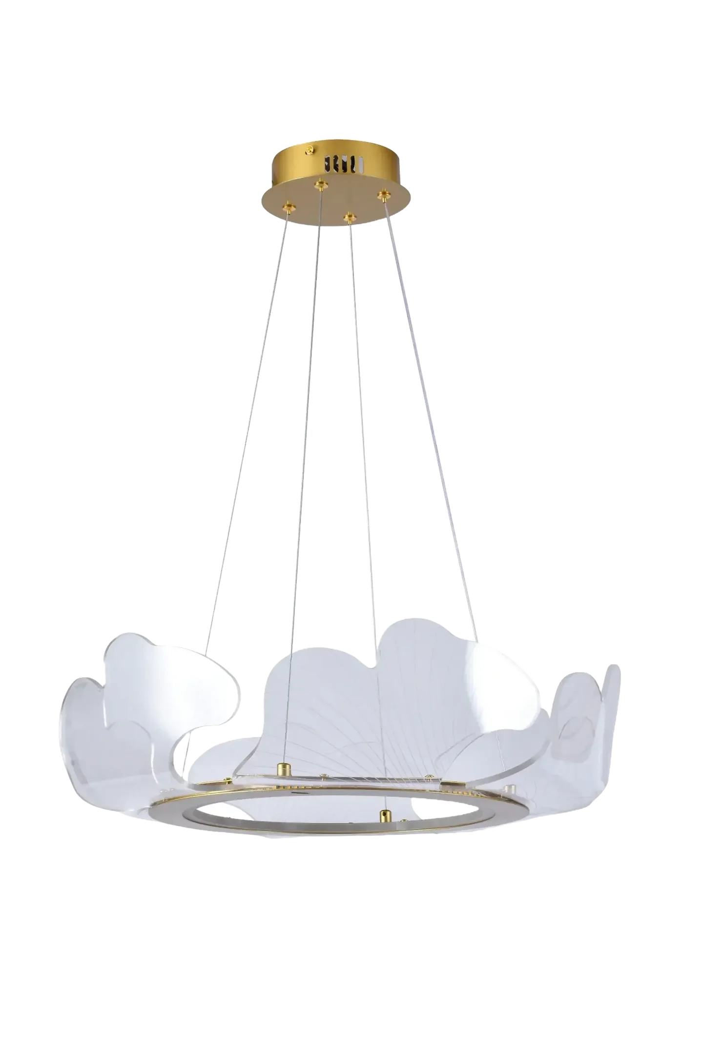 Ver imagem 2 de Pendente 50cm e Cabo 3mt Metal Branco com Acrílico Cristal Led Integrado 3000k Bivolt Tupiara