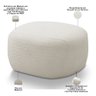 Puff Decorativo Orgânico para Sala de Estar Living Barolo L06 Bouclê Branco - Lyam Decor - 3