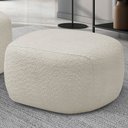 Ver imagem 2 de Puff Decorativo Orgânico para Sala de Estar Living Barolo L06 Bouclê Branco - Lyam Decor