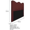 Ver imagem 5 de Cabeceira Casal Bari P02 140 cm Para Cama Box Suede Bordô