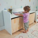 Ver imagem 3 de Escrivaninha Organizadora g com 3 Baús Organizadores Kit Livro Educativo em Madeira