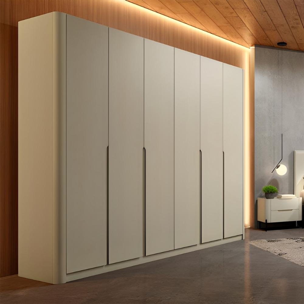 Guarda Roupa Casal 276cm com 6 Portas de Abrir 100% Mdf Cor:luna