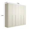 Guarda Roupa Casal 276cm com 6 Portas de Abrir 100% Mdf Cor:luna - 3
