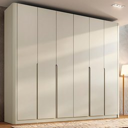 Guarda Roupa Casal 276cm com 6 Portas de Abrir 100% Mdf Cor:luna - 5
