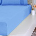 Ver imagem 3 de Jogo de Cama King Malha 3 Pçs Bella Cama 100% Algodão 193x203x40cm Azul