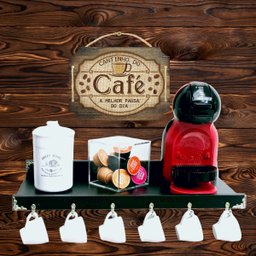 Placa Decorativa com Corda Cantinho do Café 22x30cm MDF - Wp Connect - 2