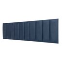 Ver imagem 3 de Cabeceira King Veludo Azul Placa Modulada Estofada Ripada Adesiva