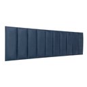 Ver imagem 1 de Cabeceira King Veludo Azul Placa Modulada Estofada Ripada Adesiva