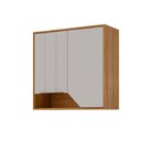 Ver imagem 2 de Armário Aéreo 80cm 2 Portas Celeste Marrom/Cinamomo/Off White