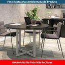 Ver imagem 2 de Mesa de Reunião Redonda P25 Pandin 110 Cm (largura) Tampo Mdp Preto Pé Aço Tubular Cinza
