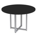 Ver imagem 1 de Mesa de Reunião Redonda P25 Pandin 110 Cm (largura) Tampo Mdp Preto Pé Aço Tubular Cinza