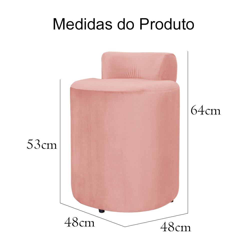 Puff Athenas Sapata Plástica Veludo Cores - DS Estofados - Rosa - 4