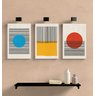 Kit de 3 quadros decorativos minimalistas pintados a mão medindo 45x30cm cada quadro - 2