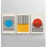 Kit de 3 quadros decorativos minimalistas pintados a mão medindo 45x30cm cada quadro - 1