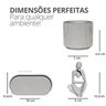 Conjunto Decorativo 3pçs Estátua Pensadora Vaso Contemporâneo e Bandeja - Cinza - 2