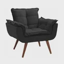 Ver imagem 1 de Poltrona Decorativa Opalla Sala de Estar Consultório Clinica Suede Preto -decor Elity