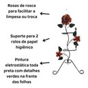 Ver imagem 3 de Kit para Banheiro 4 Peças em Ferro com Rosas:laranja