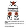 Kit para Banheiro 4 Peças em Ferro com Rosas:laranja - 4
