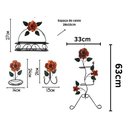Ver imagem 2 de Kit para Banheiro 4 Peças em Ferro com Rosas:laranja