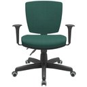 Ver imagem 5 de Kit 02 Cadeiras Escritório Executiva Office Giratória Preto Baixa Flexi P03 Poliéster Verde - Lyam L