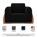 Ver imagem 6 de Kit Poltrona e Sofá Bloom 180cm 02 Lugares com Pés de Madeira Bouclê Preto - Desk Design