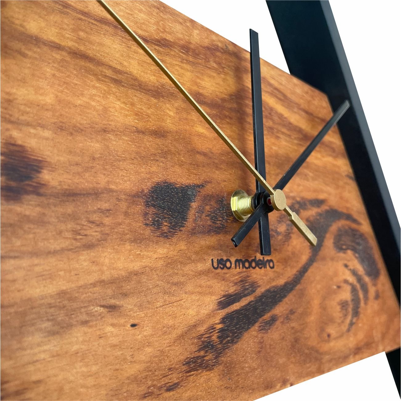 Relógio de Parede em Madeira Grande 50cm Design Industrial - Muiracatiara - 4