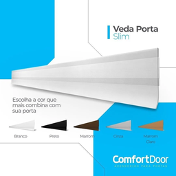 Veda Porta Slim Protetor De Frestas Comfort Door 80cm Branco - 10