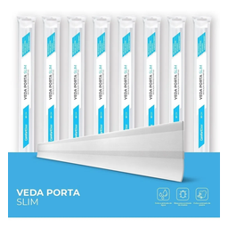 Veda Porta Slim Protetor De Frestas Comfort Door 80cm Branco - 9