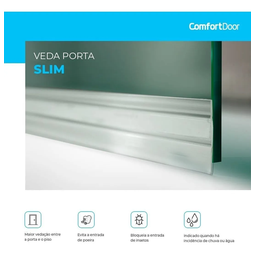 Veda Porta Slim Protetor De Frestas Comfort Door 80cm Branco - 7