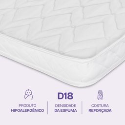 Colchão para Berço Americano D18 Hipoalergênico 130x70x10cm - Bf Colchões - 3