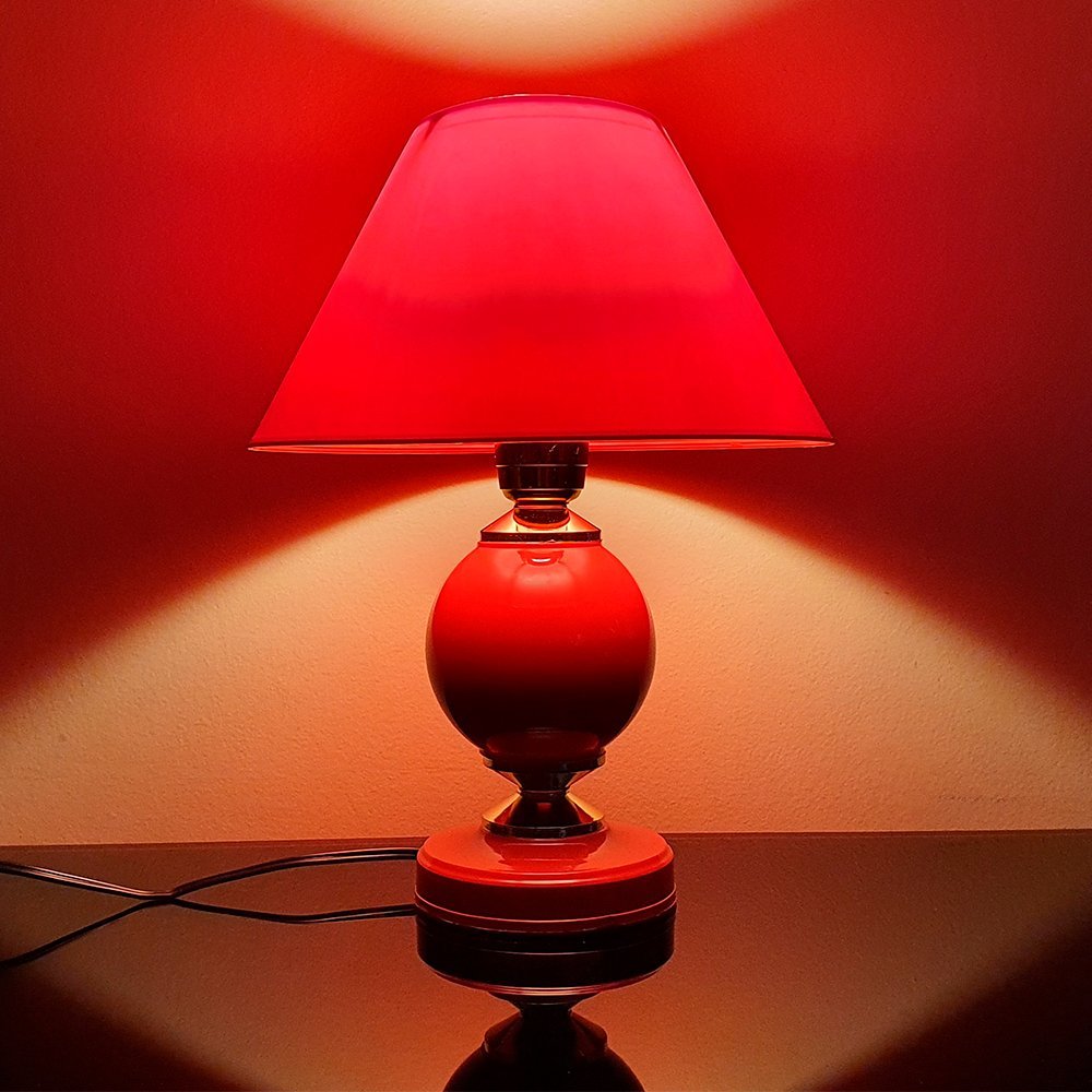 Abajur Moderno Decoração Quarto Sala Luminária Lamp Red Vermelho - 6