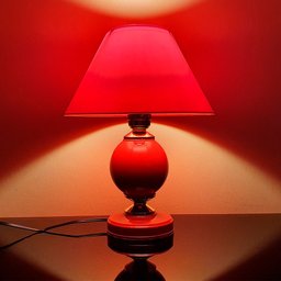 Abajur Moderno Decoração Quarto Sala Luminária Lamp Red Vermelho - 6