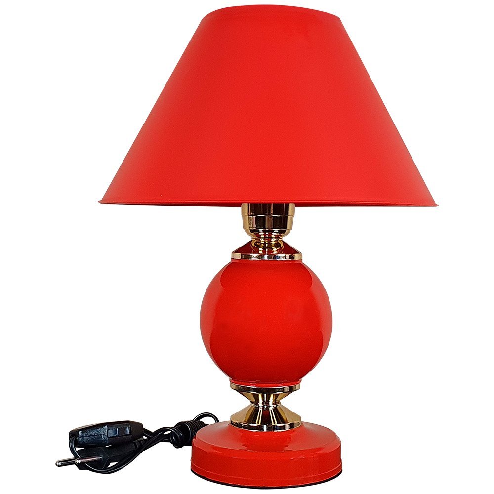 Abajur Moderno Decoração Quarto Sala Luminária Lamp Red Vermelho - 1