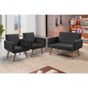 Ver imagem 2 de Conjunto Anabelle 2 Poltronas de 1 Lugar 1 Poltrona 2 Lugares Braço Unidecor Preto