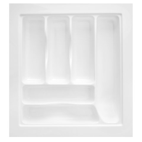 Kit 02 Organizador Divisor de Talheres para Gaveta M04 Bandeja 45,6x49,1 Cm Separador Branco - Inovi