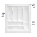 Ver imagem 4 de Kit 02 Organizador Divisor de Talheres para Gaveta M04 Bandeja 45,6x49,1 Cm Separador Branco - Inovi